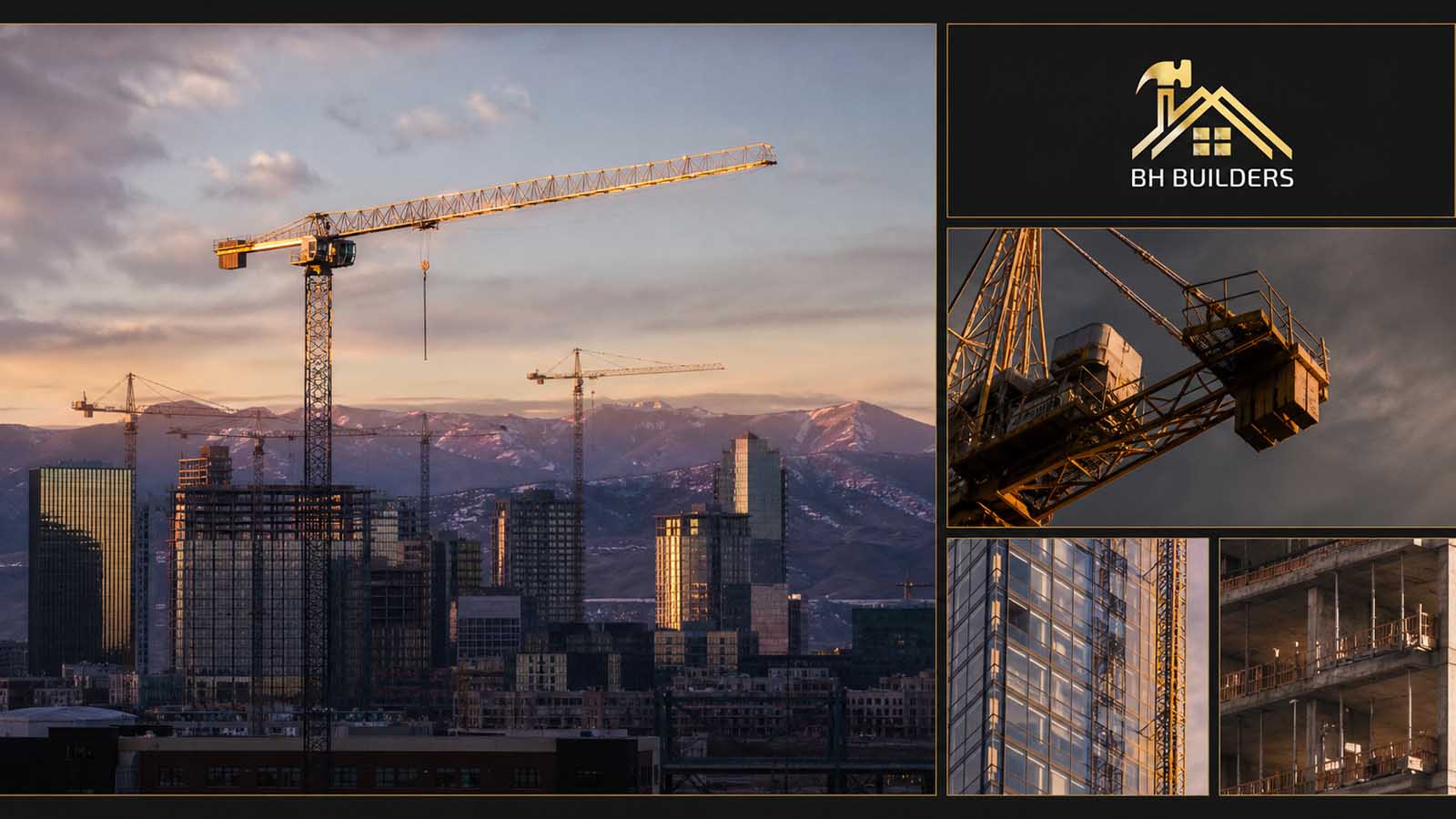 Denver Construction & Permitting Denver skyline construction collage with cranes — permitting and review timelines for metro remodeling projects in 2026