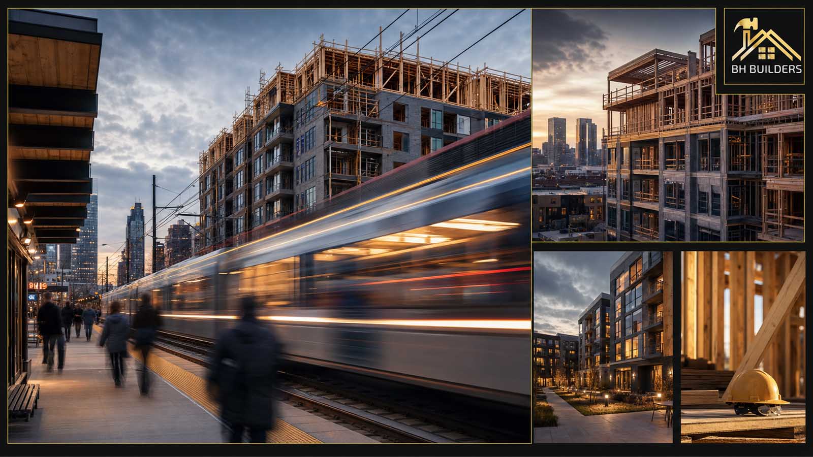 Denver Construction Roundup — August 4, 2026 Denver construction news collage: downtown rail reconstruction, water main trenching and a residential job site