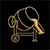 Concrete mixer construction gold icon