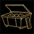 Construction debris dumpster gold icon