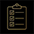 Construction quality checklist gold icon