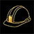Construction safety hard hat gold icon