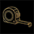 Contractor tape measure tool gold icon