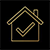 Home project completion gold icon
