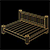 Luxury deck construction railing gold icon