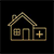 Luxury home addition construction gold icon
