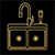 Luxury kitchen sink installation gold icon
