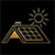 Residential solar panel installation gold icon
