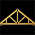 Roof truss framing construction gold icon